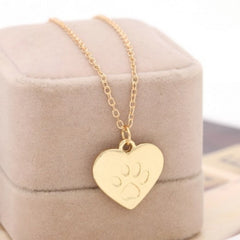 Heart Paw Claw Pendant Necklace