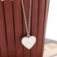 Heart Paw Claw Pendant Necklace