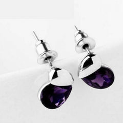 Ocean Blue Double Heart Stud Earring