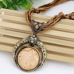 Multilayer Beads Crystal Pendant Necklace
