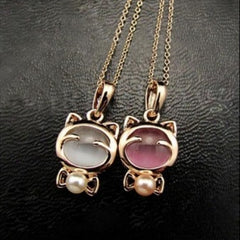 Gold Plated Cat Statement Necklace
