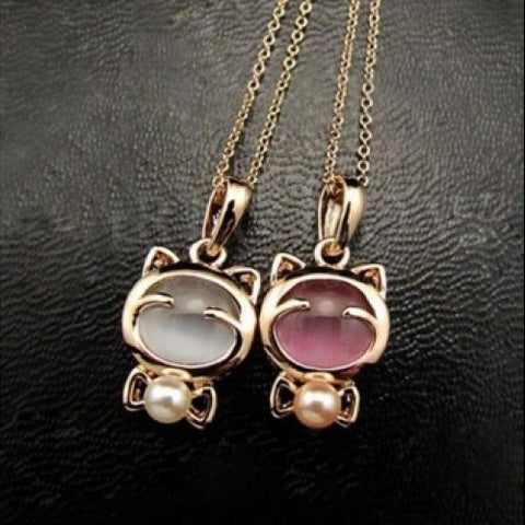 Gold Plated Cat Statement Necklace