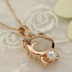 Gold Plated Cat Statement Necklace