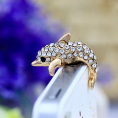 Luxury Crystal Lovely Dolphins Studded