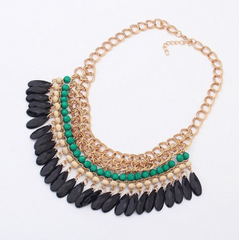Crystal Choker Statement Bib Necklace