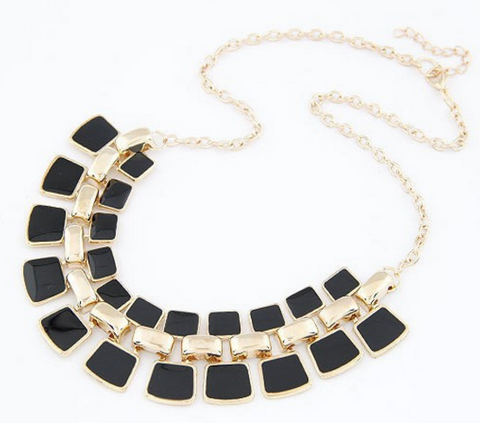 Collar Long Plated Enamel Necklace