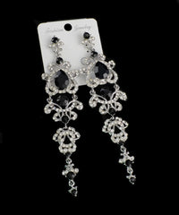 Crystal Bridal Long Drop Earrings