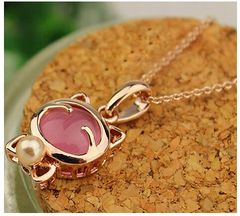 Gold Plated Cat Statement Necklace