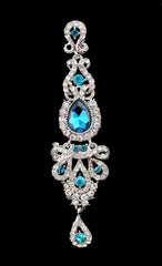 Big Black Drop Crystal Long Earrings