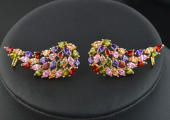 Cubic Zirconia Angel Wings Design Earrings