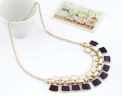 Collar Long Plated Enamel Necklace