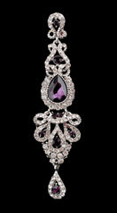 Big Black Drop Crystal Long Earrings