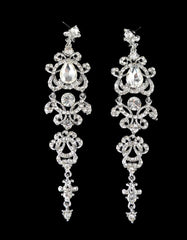 Crystal Bridal Long Drop Earrings
