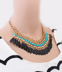 Crystal Choker Statement Bib Necklace
