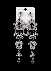 Crystal Bridal Long Drop Earrings