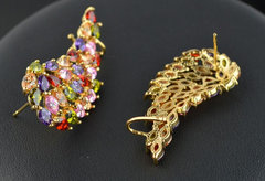 Cubic Zirconia Angel Wings Design Earrings
