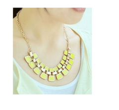 Collar Long Plated Enamel Necklace