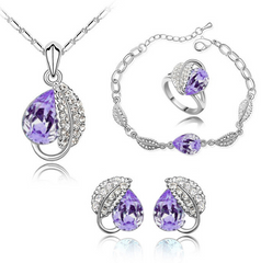Austrian Crystal Platinum Plated Jewelry Set