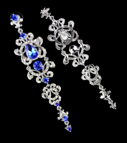 Crystal Bridal Long Drop Earrings